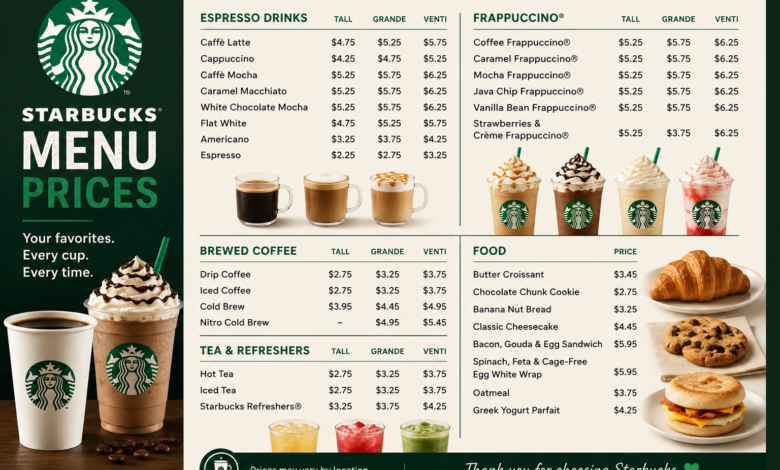 Starbucks Menu Prices